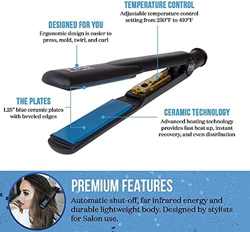 Blue convertible ceramic hair straightener — photo 4