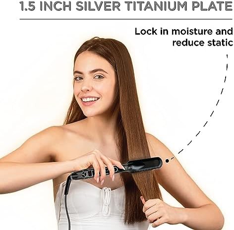 Silver titanium flat iron 1.5 inch — photo 4