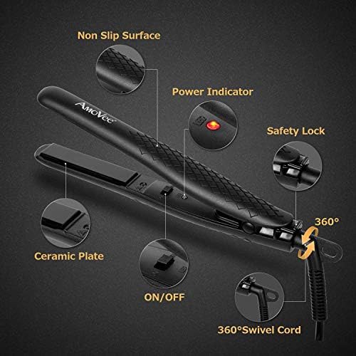 Black mini pencil thin hair straightener — photo 4