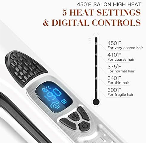White steam flat iron with comb — photo 3