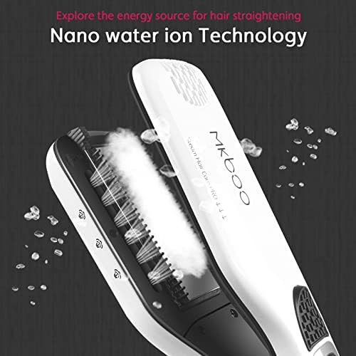 White steam flat iron with comb — photo 5
