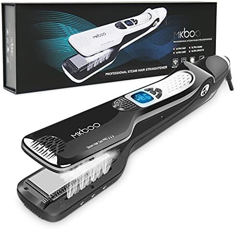 Black steam professional hair straightener