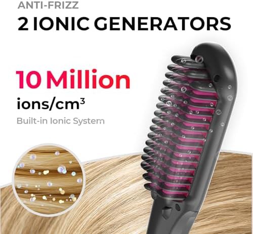Purple ionic one step hair straightening brush — photo 3