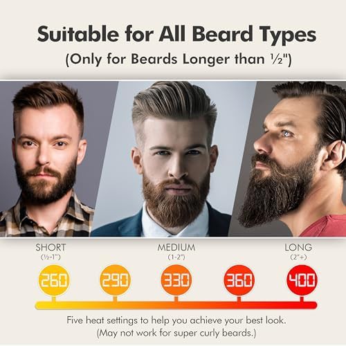 Compact ionic beard straightening brush — photo 3