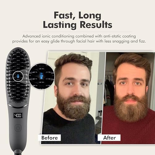 Compact ionic beard straightening brush — photo 4