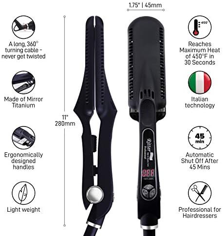 Professional titanium wide plate flat iron — photo 5