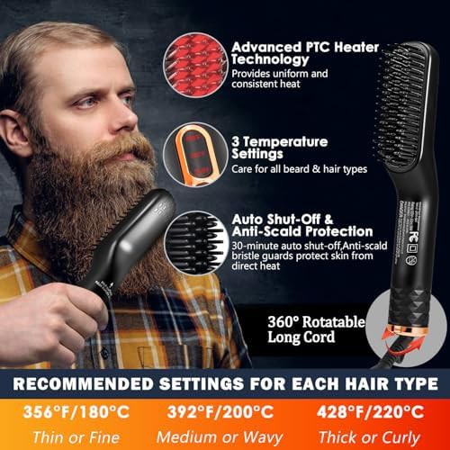 Beard straightener for men with grooming kit — photo 4