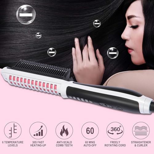 White anti scald straightening and curling iron — photo 4