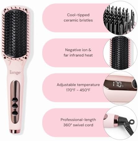 Blush ceramic heated straightening brush — photo 3