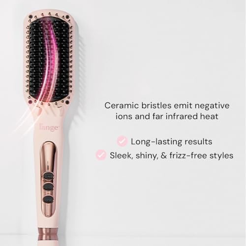 Blush ceramic heated straightening brush — photo 5