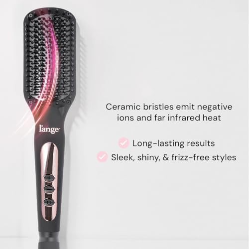 Black ceramic straightening brush standard size — photo 3