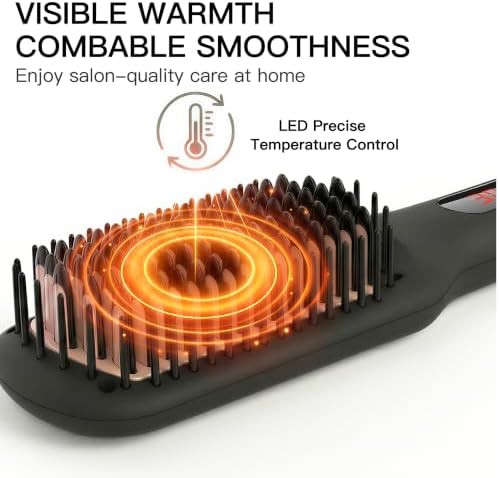 Black fast heat ceramic ionic straightener brush — photo 5