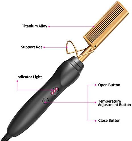 Ceramic electric hair straightening comb — photo 3