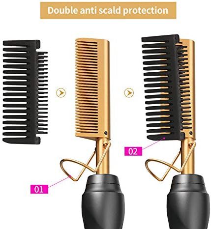 Ceramic electric hair straightening comb — photo 4