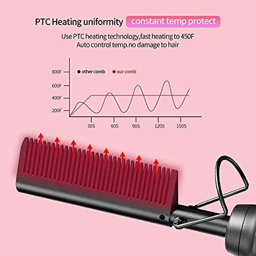 Black ceramic electric hot pressing comb — photo 3