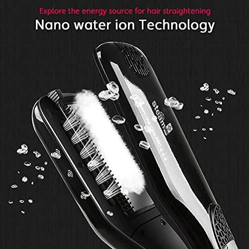 Black steam flat iron with removable comb — photo 4