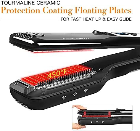 Black steam flat iron with removable comb — photo 5