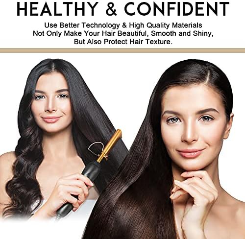 Gold ceramic heating hair press comb — photo 5