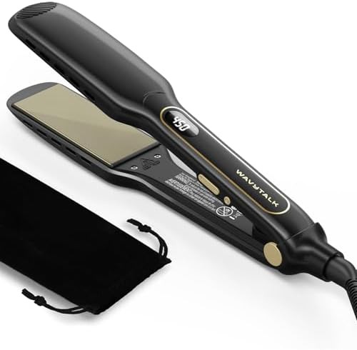 Wide plate wet to dry hair straightener