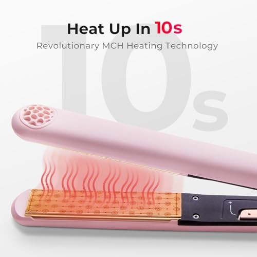 Light pink titanium straightening and curling iron — photo 4