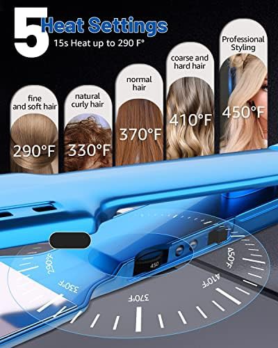 Blue nano titanium wide flat iron — photo 5