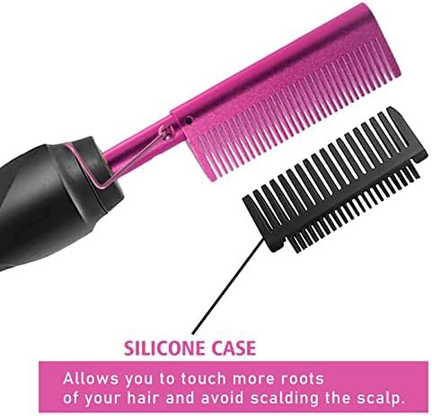 Pink electric hot comb with accessories — photo 4