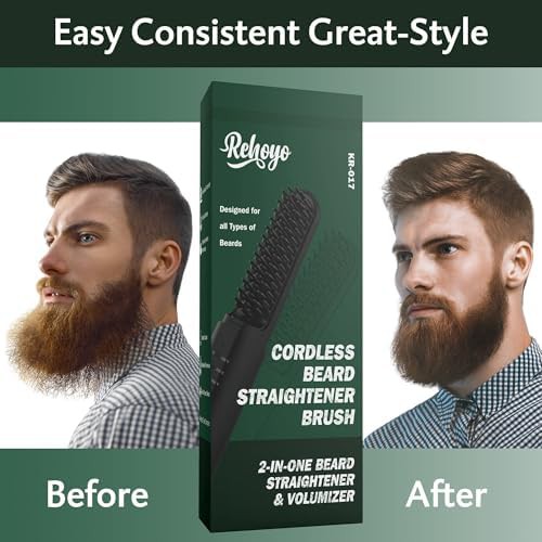 Cordless ionic beard straightening brush — photo 5