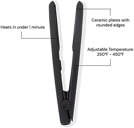 Black ceramic one pass hair straightener — photo 3