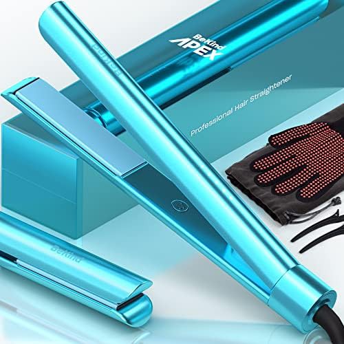Crystal blue one inch hair straightener