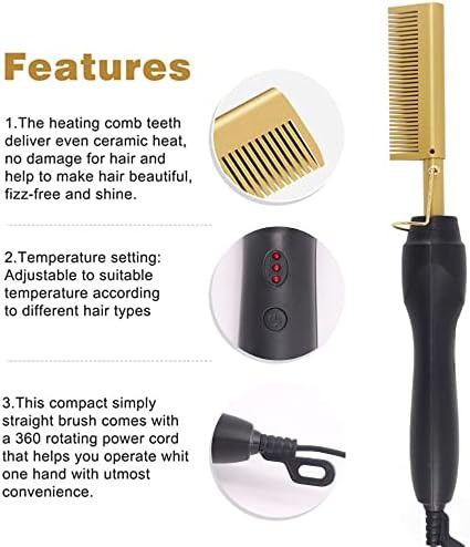 Ceramic beard straightening pressing comb — photo 5