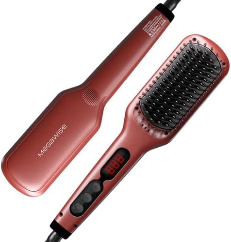 Red dual voltage ceramic ionic hair brush