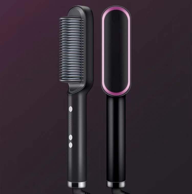 White dual purpose electric hot comb