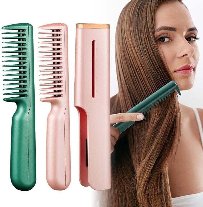 Pink mini hair straightening brush