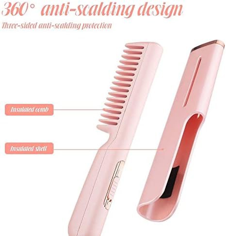 Pink mini hair straightening brush — photo 3