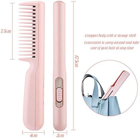 Pink mini hair straightening brush — photo 4