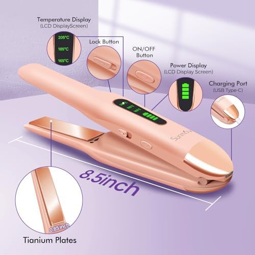 Titanium cordless iron with comb and clip — photo 5