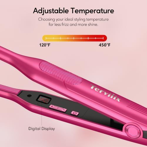 Pink pencil straightener with digital display — photo 3