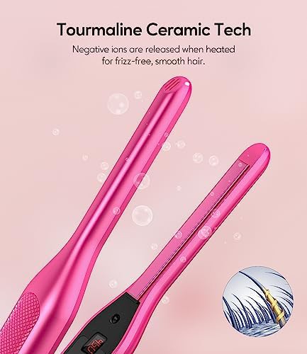 Pink pencil straightener with digital display — photo 4