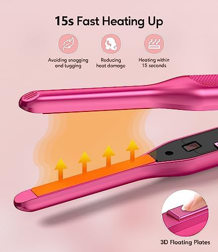 Pink pencil straightener with digital display — photo 5