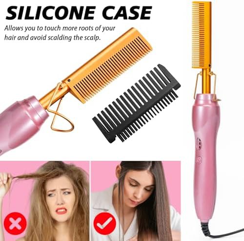 Pink ceramic anti scald hot comb — photo 4