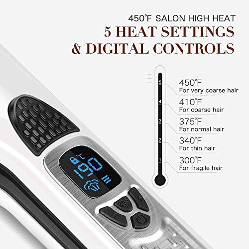 White steam titanium ceramic flat iron — photo 4