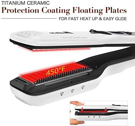 White steam titanium ceramic flat iron — photo 5