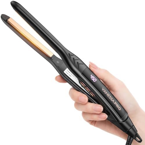 Pencil thin mini flat iron for short hair