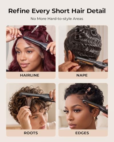 Pencil thin mini flat iron for short hair — photo 5