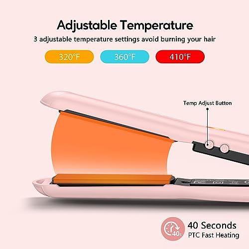 Pink mini ceramic travel flat iron — photo 4
