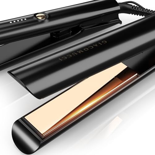 Black titanium one inch flat iron and curler