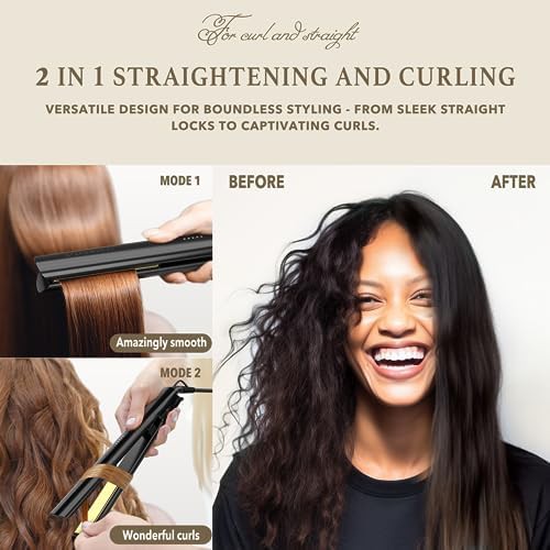 Black titanium one inch flat iron and curler — photo 4