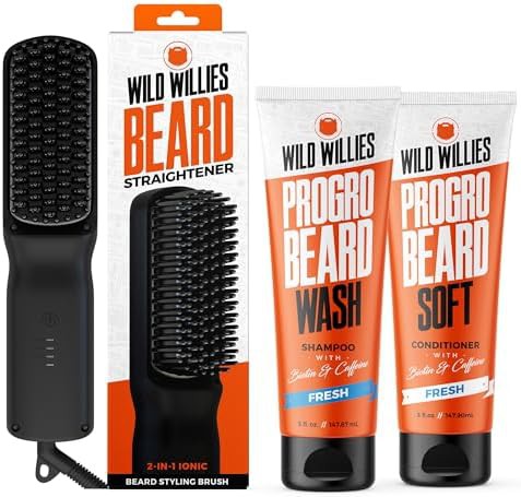 Ionic heated beard straightening brush