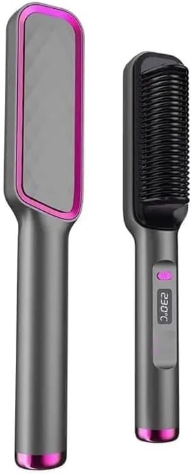 Black electric hot comb brush