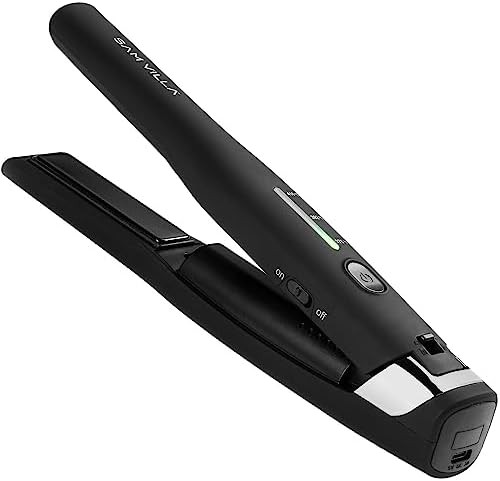 Cordless black travel flat iron